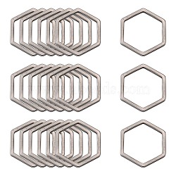 304 Stainless Steel Linking Ring, Hexagon, Stainless Steel Color, 13.5x12x0.8mm(X-STAS-S079-26A)