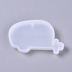 Pendant Silicone Molds, Resin Casting Molds, For UV Resin, Epoxy Resin Jewelry Making, Whale Shape, White, 43x67.5x7.5mm(DIY-WH0156-48)