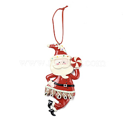 Christmas Santa Claus Handmade Polymer Clay Pendant Decorations, for Christmas Tree Wall Door Hanging Ornaments, Candy, 220mm(HJEW-P017-01C)