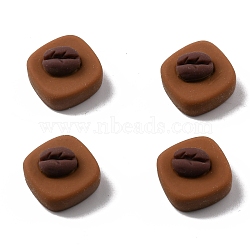 Imitation Food Resin Cabochons, Rhombus, Chocolate Shape with Almond, Sienna, 19x19x11mm(RESI-WH0035-18B-A01)