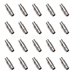 304 Stainless Steel Locking Tube Magnetic Clasps, Column, Stainless Steel Color, 16.5x5mm, Hole: 3mm(X-STAS-H019-5)