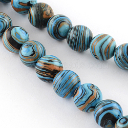 Dyed Synthetical Gemstone Round Bead Strands, Deep Sky Blue, 8mm, Hole: 1mm, about 48~51pcs/strand, 15.2~15.7 inch(G-Q939-01B-03)