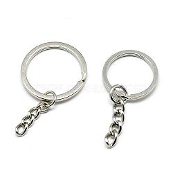 Iron Split Key Rings, Keychain Clasp Findings, Platinum, 51mm(IFIN-T004-16P)