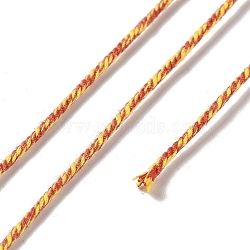 Polyester Twisted Cord, Round, for DIY Jewelry Making, Yellow, 1.2mm, about 38.28 Yards(35m)/Roll(OCOR-G015-01B-16)