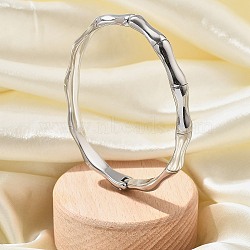 304 Stainless Steel Hinged Bangles for Women, Boom Stick, Stainless Steel Color, Inner Diameter: 2-3/8x1-7/8 inch(5.9x4.65cm)(BJEW-B108-04P)