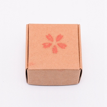 Resin Chapter, DIY Handmade Resin Soap Stamp Chapter,  Square, Flower Pattern, 24x23x23mm