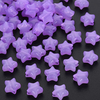 Imitation Jelly Acrylic Beads, Star, Dark Orchid, 9x9.5x5.5mm, Hole: 2.5mm, about 2050pcs/500g