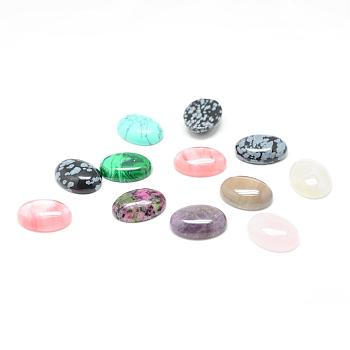 Natural & Synthetic Gemstone Cabochons, Mixed Style, Oval, Mixed Color, 18x13x6mm