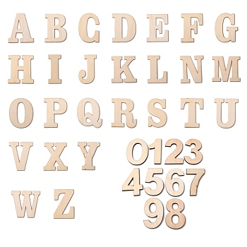 CREATCABIN 2 Sets 2 Styles Chinese Cherry Wood Letter A~Z and Number 0~9, Children Training Aid, BurlyWood, 1set/style