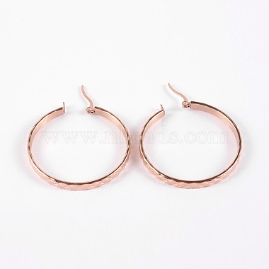 Ring 304 Stainless Steel Hoop Earrings(X-EJEW-P040-52RG)-3
