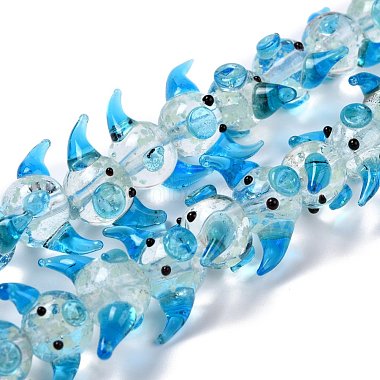Light Sky Blue Pig Lampwork Beads