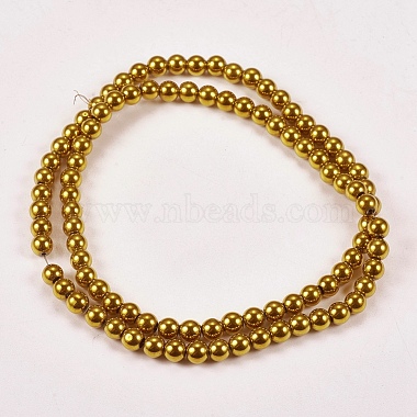 Electroplate Non-magnetic Synthetic Hematite Beads Strands(G-J169A-4mm-04)-2