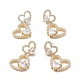 Heart Clear Cubic Zirconia Stud Earrings(EJEW-M216-05G)-3