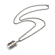 304 Stainless Steel Colorful Rhinestone Rectangle with Saint Benedict Medal Pendant Necklaces(NJEW-G115-03P)-3