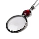 Flat Round Glass Magnifying Pendant Necklace for Women(NJEW-K125-01B-02)-1