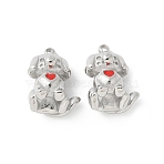 304 Stainless Steel Enamel Pendants, Dog Charms, Stainless Steel Color, 15x11.5x9mm, Hole: 1.6mm(STAS-Z122-20P)