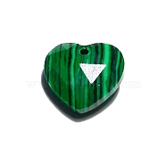 Natural Malachite Charms, Faceted, Heart Charm, 13x13x6mm(PW-WGBC888-13)