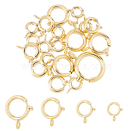 20Pcs 4 Sizes Eco-friendly Brass Spring Ring Clasps, Long-Lasting Plated, Real 24K Gold Plated, 9~21x7~17.5x2~2.5mm, Hole: 1.5~2.6mm, Inner Diameter: 3~11mm(KK-FH0005-51)