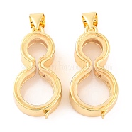 Rack Plating Brass Locket Pendants, with Plastic, Cadmium Free & Lead Free, Long-Lasting Plated, Real 18K Gold Plated, Number, 25x13x7mm, Hole: 4x3mm(KK-F874-01G-14)