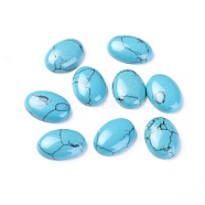 Synthetic Turquoise Cabochons, Dyed, Oval, Sky Blue, 14x10x4mm(TURQ-L031-037C)