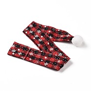 Cloth Pet's Christmas Scarves, Xmas Kitten Puppy Tartan Pattern Collar Bibs, with Polyester Findings, Red, 490x50x4mm(AJEW-D051-04B)