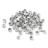 Glass Seed Beads, AB Color, Rondelle, Light Grey, 4x3mm, Hole: 1.2mm,  20g/bag(GLAA-Q096-01E)