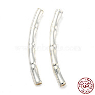 925 Sterling Silver Tube Beads, Bamboo Tube Beads, Silver, 24.5~25x2.5x2.5mm, Hole: 1.6mm(STER-Z004-04F)