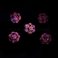 Acrylic Handmade Polymer Clay Rhinestone Beads, Flower, Dark Khaki, 20mm, Hole: 1.8mm(FIND-Z036-01D)