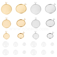 DIY Flat Round Pendant Making Kit, Including 304 Stainless Steel Pendant Cabochon Settings, Glass Cabochons, Golden & Stainless Steel Color, 48Pcs/box(DIY-UN0004-84)