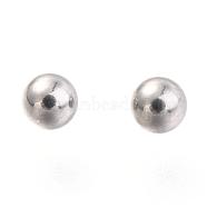 316L Surgical Stainless Steel Beads, No Hole/Undrilled, Solid Round, Stainless Steel Color, 3mm(STAS-H139-02F-P)
