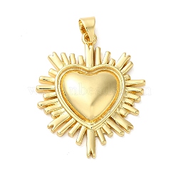 Brass Pendants, Heart, Golden, 30x24x4mm, Hole: 4x5mm(KK-B094-03G)