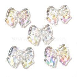 UV Plating Transparent Acrylic Beads, Bowknot, Clear, 27.5x37.5x4mm, Hole: 1.8mm(OACR-G036-11)