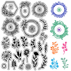 Custom PVC Plastic Clear Stamps, for DIY Scrapbooking, Photo Album Decorative, Cards Making, Stamp Sheets, Film Frame, Flower, 160x110x3mm(DIY-WH0439-0406)