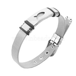 201 Stainless Steel Watch Band Bracelets for Men Women, Stainless Steel Color, Fish, 8.46 inch(21.5cm)(FS-WGF3235-04)