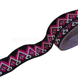 Polyester Ribbon, Clothing Ornament, Fuchsia, 3/4 inch(20mm), about 7.66 Yards(7m)/pc(PW-WG65115-30)