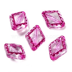 Transparent Acrylic Beads, Rhombus, Camellia, 18x14x8.5mm, Hole: 1.6mm, about: 530pcs/500g(OACR-Z005-37)