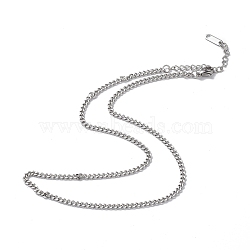 304 Stainless Steel Curb Chain Necklace for Men Women, Stainless Steel Color, 15.79 inch(40.1cm)(NJEW-K245-018E)