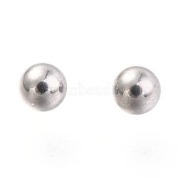 Non-Tarnish 316L Surgical Stainless Steel Beads, No Hole/Undrilled, Solid Round, Stainless Steel Color, 3mm(STAS-H139-02F-P)