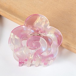 Flower Shape Hair Claw Clip, Cellulose Acetate Ponytail Hair Clip for Girls Women, Pearl Pink, 64x57x43mm(PW-WG34091-04)