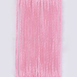 Eco-Friendly Waxed Polyester Cord, Hot Pink, 1mm, about 109.36 yards(100m)/roll(YC-Q003-96)