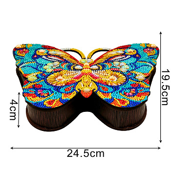 Diamond Painting DIY Handmade Wooden Box Set, Butterfly, 30x20x2.5cm