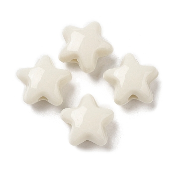 Opaque Acrylic Beads, Star, Beige, 11x11.5x7mm, Hole: 2mm,  about 1245pcs/500g
