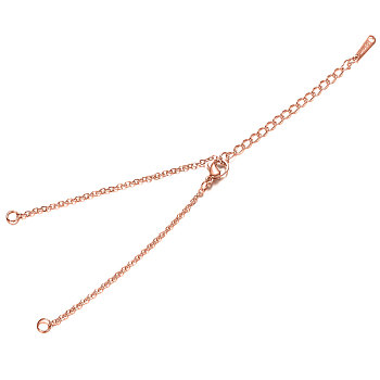 201 Stainless Steel Bracelet Making, with Cable Chain and Lobster Claw Clasps, Rose Gold, 5 inch~5-1/4 inch(12.7~13.4cm), 1.5mm, Hole: 1.5mm