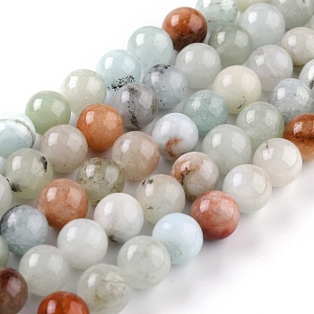 Natural White Jade Beads, Round, Dyed, Colorful, 10mm, Hole: 1.2mm, about 38pcs/strand, 14.96''(38cm)