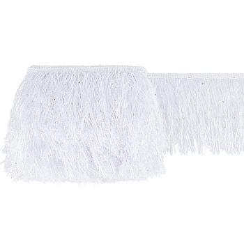 Paillette Tassel Polyester Ribbon Trim, Clothes Accessories, WhiteSmoke, 5-7/8 inch(150mm)