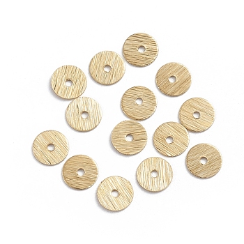 Brass Spacer Beads, Long-Lasting Plated, Heishi Beads, Disc, Golden, 6x0.5mm, Hole: 1.2mm