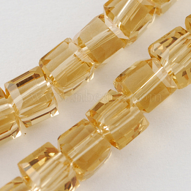 8mm SandyBrown Cube Glass Beads
