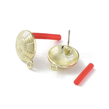 Rack Plating Golden Alloy Stud Earring Findings(EJEW-B036-01G-01)-2