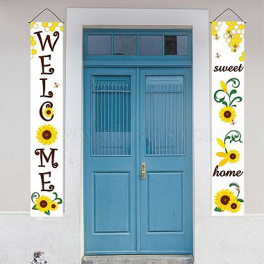 Hanging Polyester Banner Sign for Home Office Front Door Porch Welcome Decorations(HJEW-WH0011-20J)-5