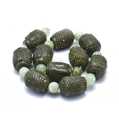 Naturelles perles de jade Xiuyan brins(G-O179-D01)-2
